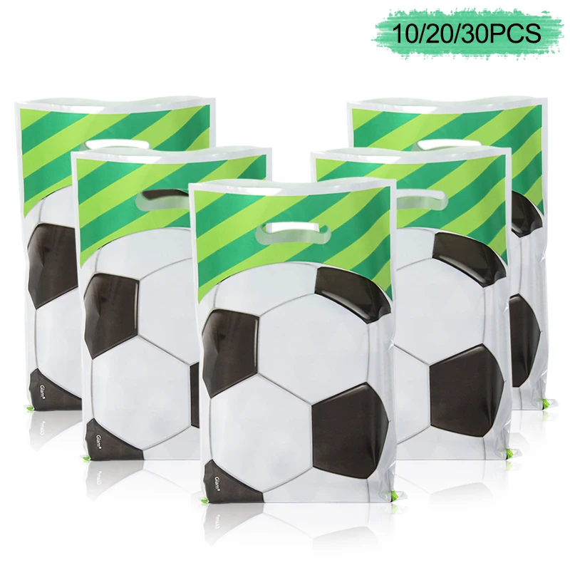 

10/20/30pcs Football Theme Party Favors Candy Bags Soccer Gift Packaging Treat Bag Boy Kids Birthday Party Decoration Supplies
