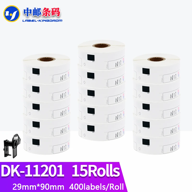 

15 Refill Rolls Compatible DK-11201 Label 29mm*90mm Work for Brother Thermal Printer QL-700/QL-800 White Paper DK11201 DK-1201