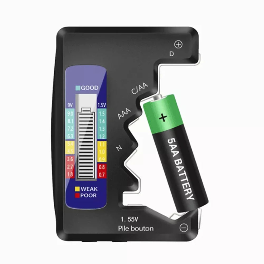 Battery Check Battery Tester 92*63*14mm AA/AAA/9V/1.5V Battery Capacity Check Black Capacitance Diagnostic Tool
Battery Check Battery Tester 92*63*14mm AA/AAA/9V/1.5V Battery Capacity Check Black Capacitance Diagnostic Tool