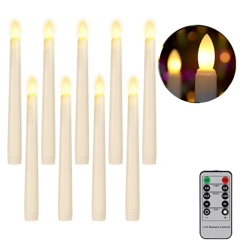 

Remote controlled LED Taper Battery Operated Candle Light w/Timer function Wedding Christmas Home Bar party Table Lighting H20cm