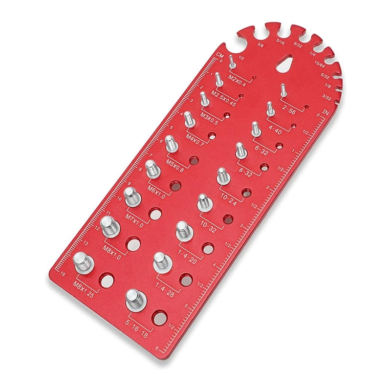 Portable Nut And Bolt Thread Checker Fine Thread Nut And Bolt Size Gauge, Versatile Thread Chaser Set Durable ,Red
Portable Nut And Bolt Thread Checker Fine Thread Nut And Bolt Size Gauge, Versatile Thread Chaser Set Durable ,Red