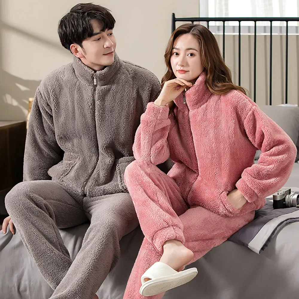 Collar Sets Hombre Solid Fashion Sleepwear Winter for Thicken Warm Pajama Pajamas Casual Men Flannel Pijama Couples High Zipper
Collar Sets Hombre Solid Fashion Sleepwear Winter for Thicken Warm Pajama Pajamas Casual Men Flannel Pijama Couples High Zipper