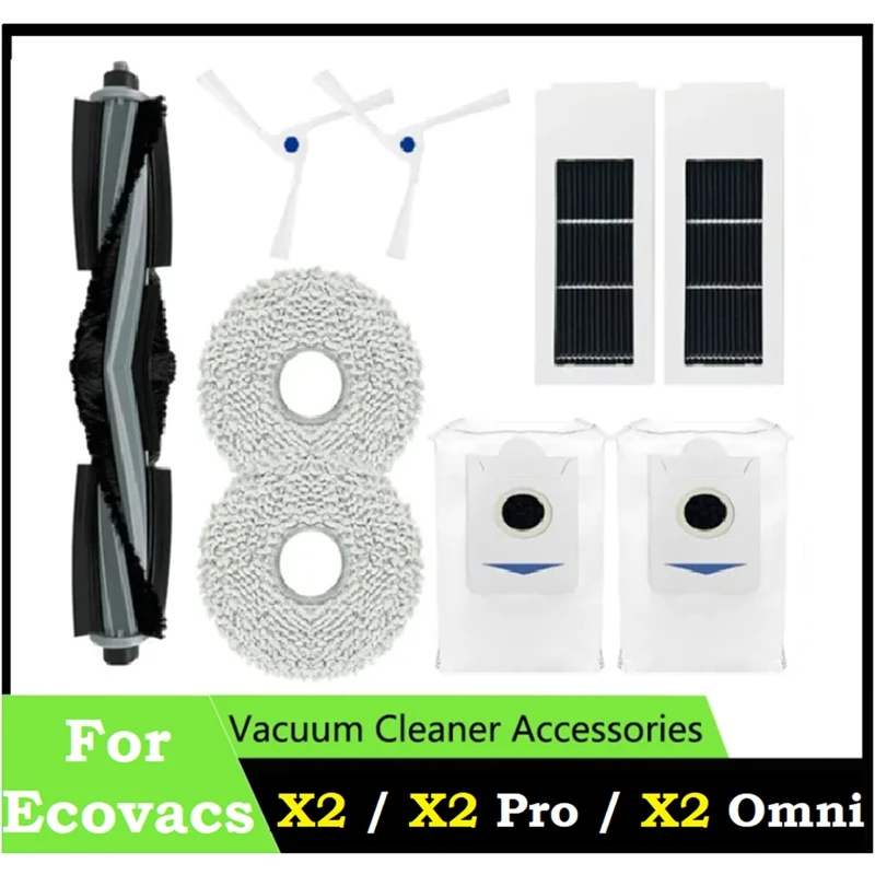 Parts Kit For Ecovacs Debot X2 / X2 Pro / X2 Omni Robot Vacuums Main Side Brush Hepa Filter Mop Cloths Dust Bag
Parts Kit For Ecovacs Debot X2 / X2 Pro / X2 Omni Robot Vacuums Main Side Brush Hepa Filter Mop Cloths Dust Bag