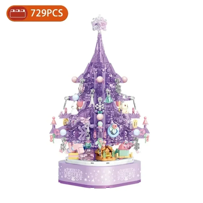 New Fantasy Christmas Tree Music Box With LED Building Blocks Creativity Pink Purple Spinning Flower Bouquet Toy for Girls Kids
New Fantasy Christmas Tree Music Box With LED Building Blocks Creativity Pink Purple Spinning Flower Bouquet Toy for Girls Kids