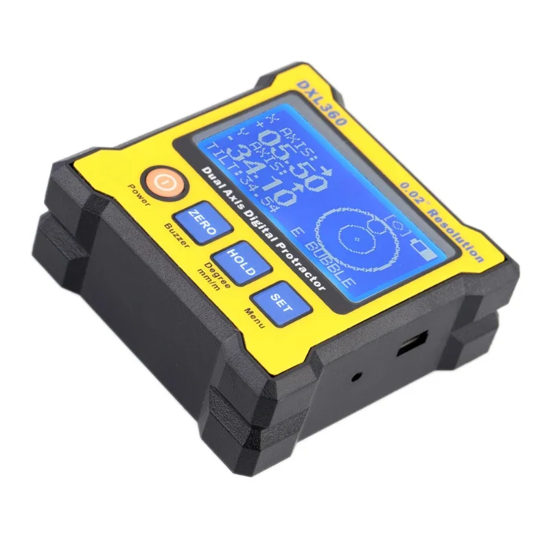 DXL360 Dual Axis Digital Angle Protractor With 5 Side Magnetic Base High-precision Dual-axis Digital Display Level
DXL360 Dual Axis Digital Angle Protractor With 5 Side Magnetic Base High-precision Dual-axis Digital Display Level