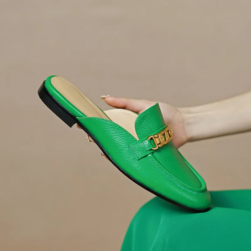 Cow Leather Outdoor Mules Flat Shoes Woman Slip On Female Muller Shoes Round Toe Buckles Slides Handmade Ladies Slipeprs Size 40
Cow Leather Outdoor Mules Flat Shoes Woman Slip On Female Muller Shoes Round Toe Buckles Slides Handmade Ladies Slipeprs Size 40