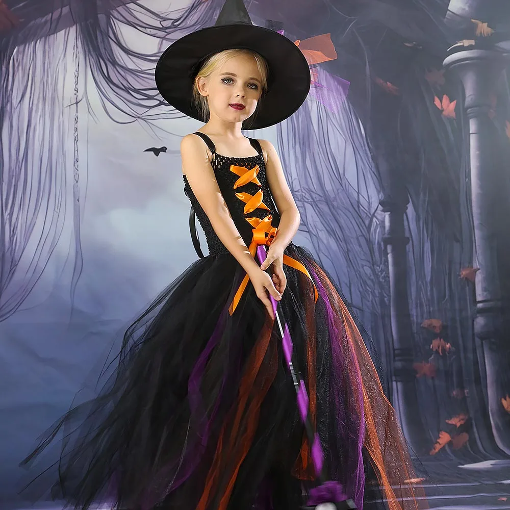 Children Halloween Little Witch Costume Tutu Dress with Hat and Broom Kids Role Play Cosplay Tulle Dress Girl Fancy Dress
Children Halloween Little Witch Costume Tutu Dress with Hat and Broom Kids Role Play Cosplay Tulle Dress Girl Fancy Dress