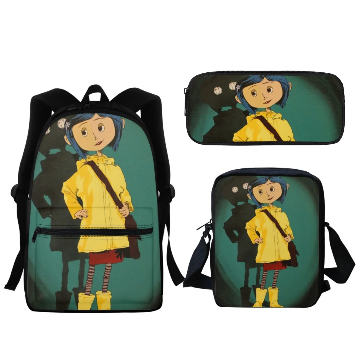 2024 Coraline Cartoon Printing Student SchoolBags Back to School Gift Fashion Casual Lunch Messenger Bag Pencil Case 3Pc Set
2024 Coraline Cartoon Printing Student SchoolBags Back to School Gift Fashion Casual Lunch Messenger Bag Pencil Case 3Pc Set