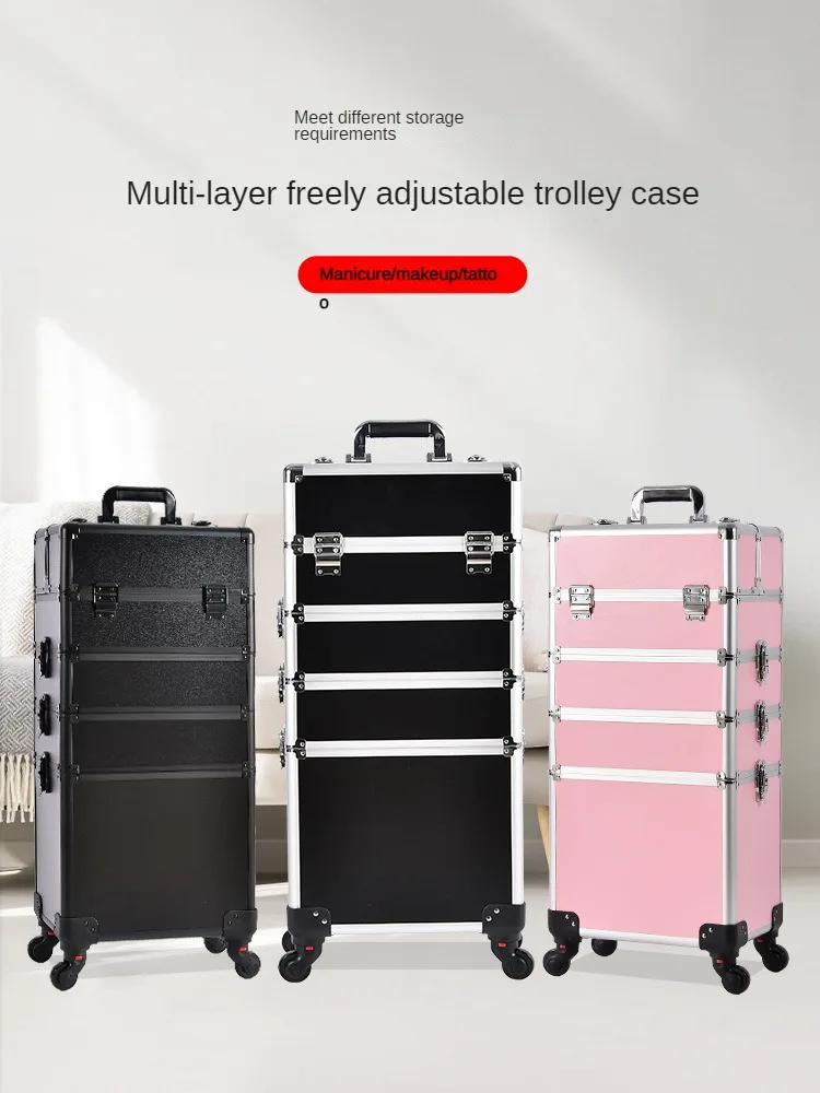 Universal Wheel Cosmetic Case Large Capacity Drawbar Professional Makeup Artist Nail Tattoo Toolbox Beauty Case Makeup bag
Universal Wheel Cosmetic Case Large Capacity Drawbar Professional Makeup Artist Nail Tattoo Toolbox Beauty Case Makeup bag