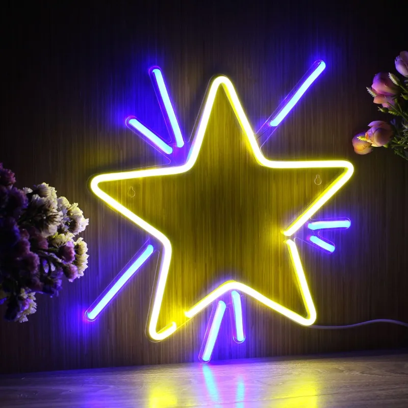 Flashing Star Neon Sign Flex Silicone Decoration Custom LED Neon Light for Party Living Room Wall Art Decor Personalized Gift
Flashing Star Neon Sign Flex Silicone Decoration Custom LED Neon Light for Party Living Room Wall Art Decor Personalized Gift