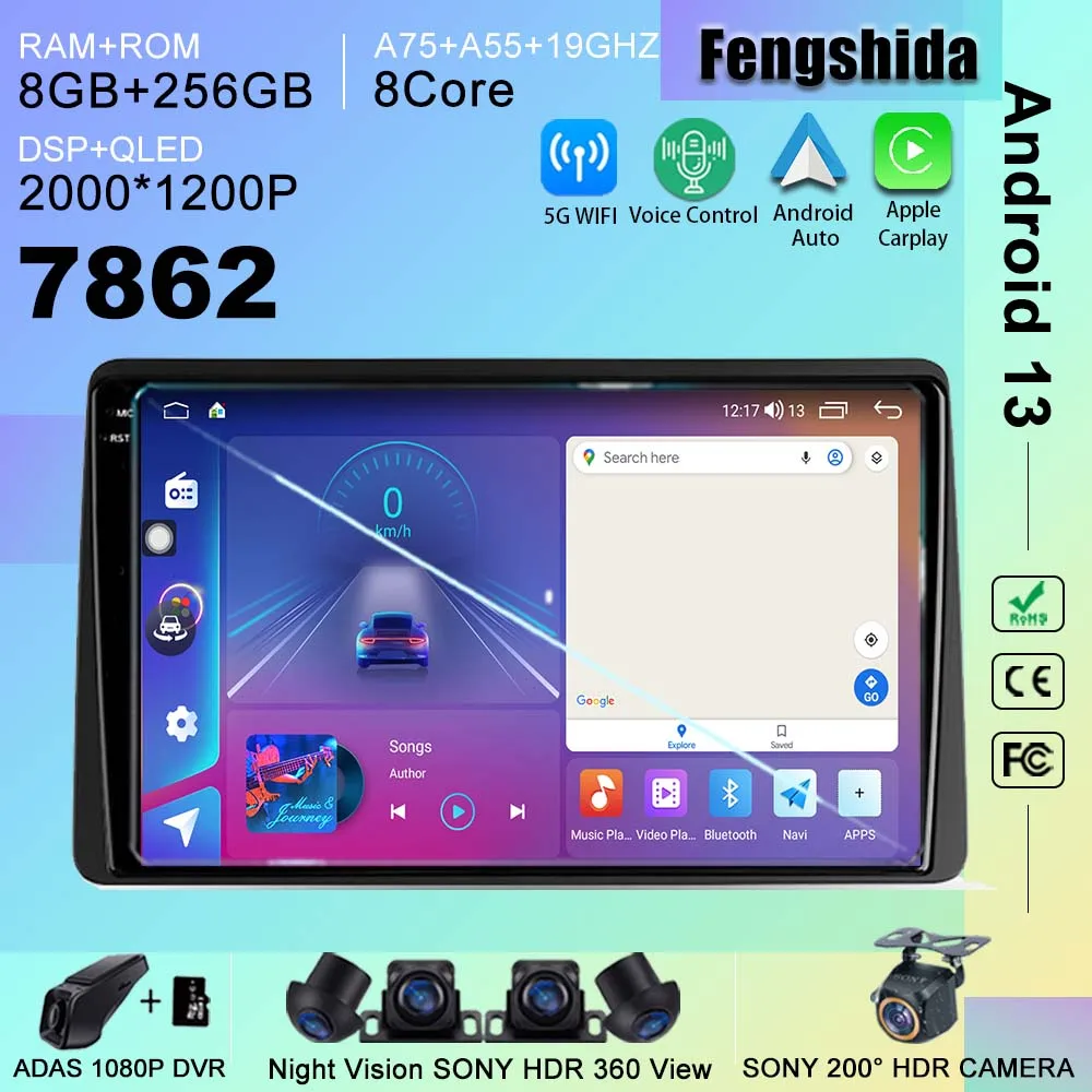 7862 CPU Android 13 Car DVD Radio Multimedia Player Head Unit For Renault Duster HM 2 II 2020 - 2021 Arkana 1 I 2019 - 2021 WIFI
7862 CPU Android 13 Car DVD Radio Multimedia Player Head Unit For Renault Duster HM 2 II 2020 - 2021 Arkana 1 I 2019 - 2021 WIFI