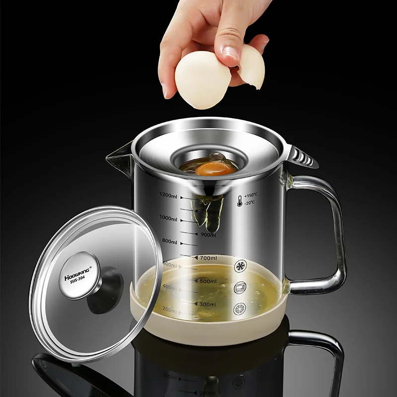 

304 Stainless Steel Egg White Separator Auxiliary Baby Food Supplement Egg Yolk Protein Filter Bowl Household Egg Separation Set