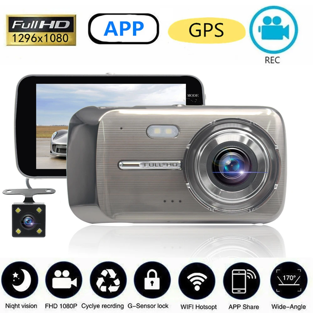 Car DVR Dash Cam 4.0" Full HD 1080P WiFi Rear View Camera Mirror Video Recorder Black Box Dashcam Vehicle Monitor GPS Tracker
Car DVR Dash Cam 4.0" Full HD 1080P WiFi Rear View Camera Mirror Video Recorder Black Box Dashcam Vehicle Monitor GPS Tracker