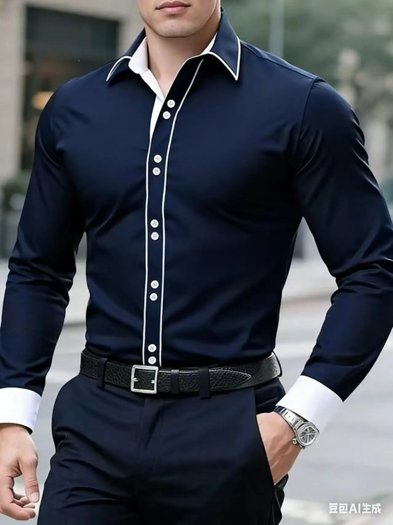 قميص رجالي جديد عصري للرجال، قميص كاجوال بأكمام طويلة مع ياقة، ملابس مكتبية مريحة وأنيقة قميص رجالي جديد عصري للرجال، قميص كاجوال بأكمام طويلة مع ياقة، ملابس مكتبية مريحة وأنيقة