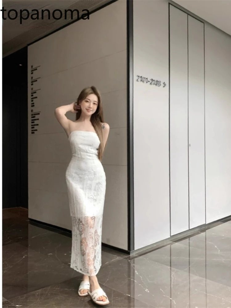 Topanoma Cocktail Dresses Women Strapless Mesh Patchwork Flowers Backless Slim Elegant Sexy Evening Dress Wedding Party Fashion
Topanoma Cocktail Dresses Women Strapless Mesh Patchwork Flowers Backless Slim Elegant Sexy Evening Dress Wedding Party Fashion