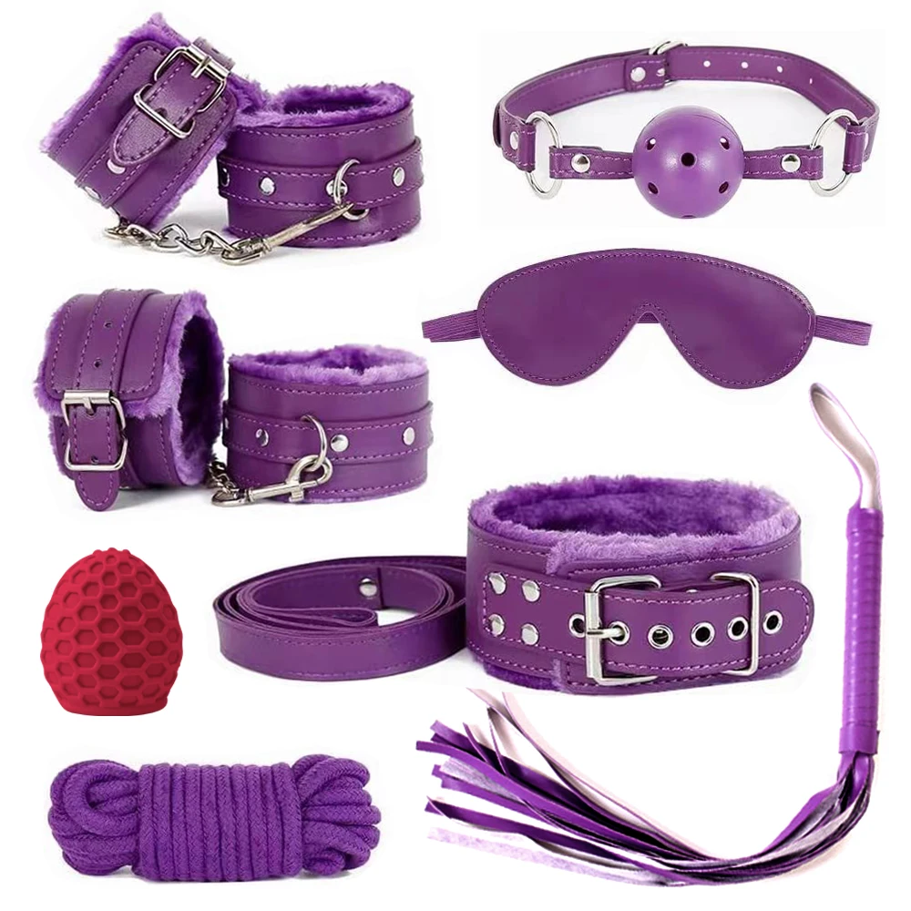 BDSM Bondage Restraint Set Sex Handcuffs Whip Anal Beads Anal Plug Bullet Butt Plug Vibrator S&M Fetish Sex Toy for Woman Adult BDSM Bondage Restraint Set Sex Handcuffs Whip Anal Beads Anal Plug Bullet Butt Plug Vibrator S&M Fetish Sex Toy for Woman Adult