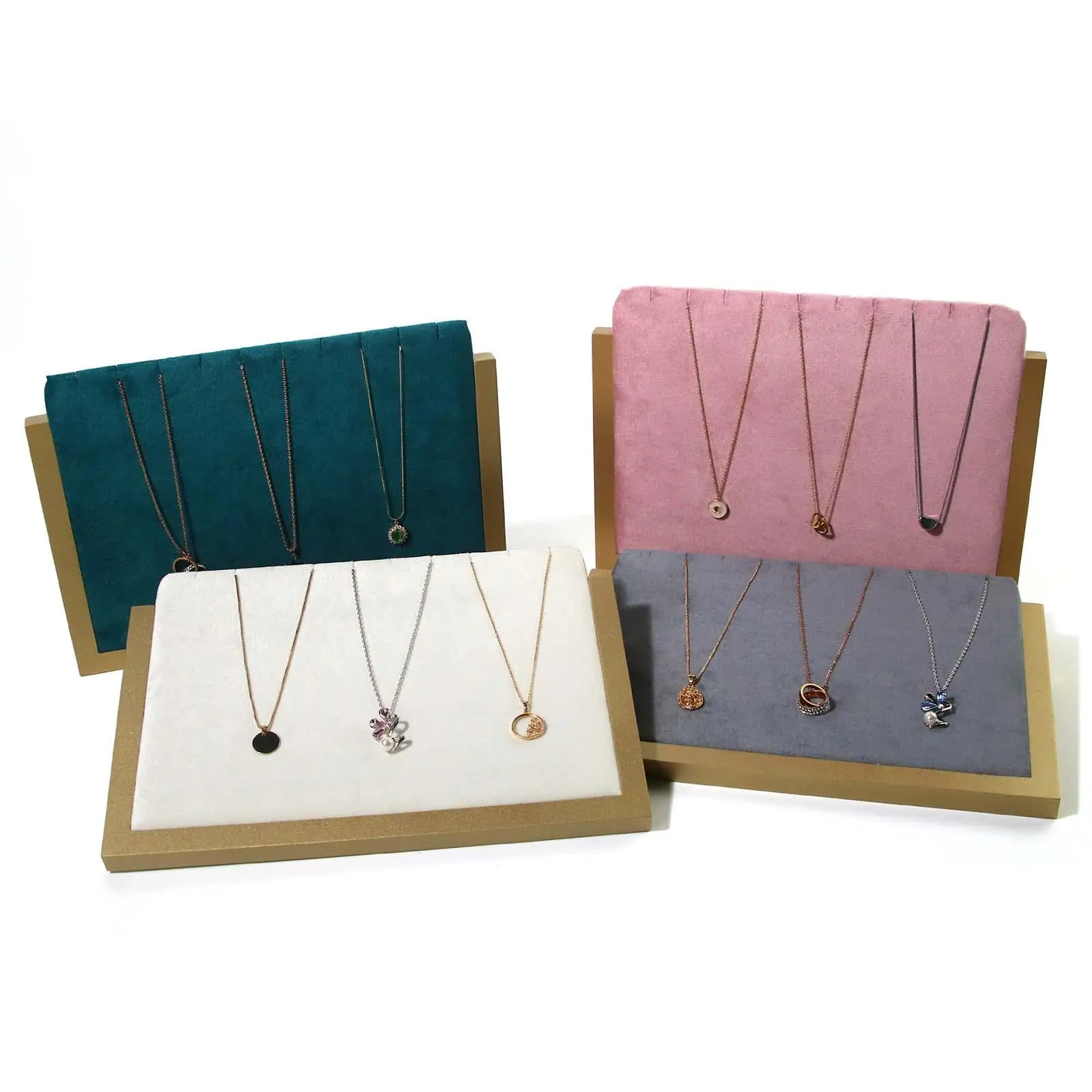 Pendant Necklace Display Stand Jewelry Holder Wooden Flannel Necklaces Storage Rack for Shop Shows Selling Counter Retail Stores
Pendant Necklace Display Stand Jewelry Holder Wooden Flannel Necklaces Storage Rack for Shop Shows Selling Counter Retail Stores