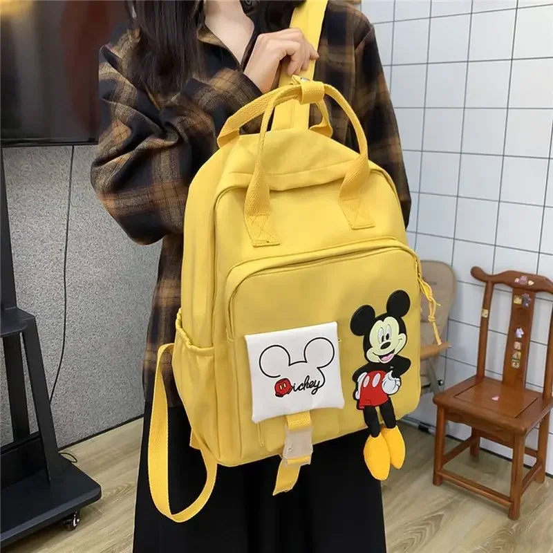 

Children's Teen School Bag For Girls Backpack Women Mickey Mouse Bookbags Middle Student Schoolbag Large Pink Cute Nylon Bagpack