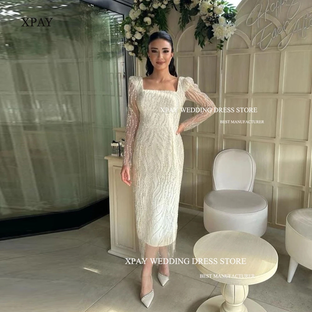 XPAY Modest Glitter Sequin A Line Evening Dresses Square Collar Tea-Length Arabic Women Formal Party Prom Gowns Robe de soiree
XPAY Modest Glitter Sequin A Line Evening Dresses Square Collar Tea-Length Arabic Women Formal Party Prom Gowns Robe de soiree