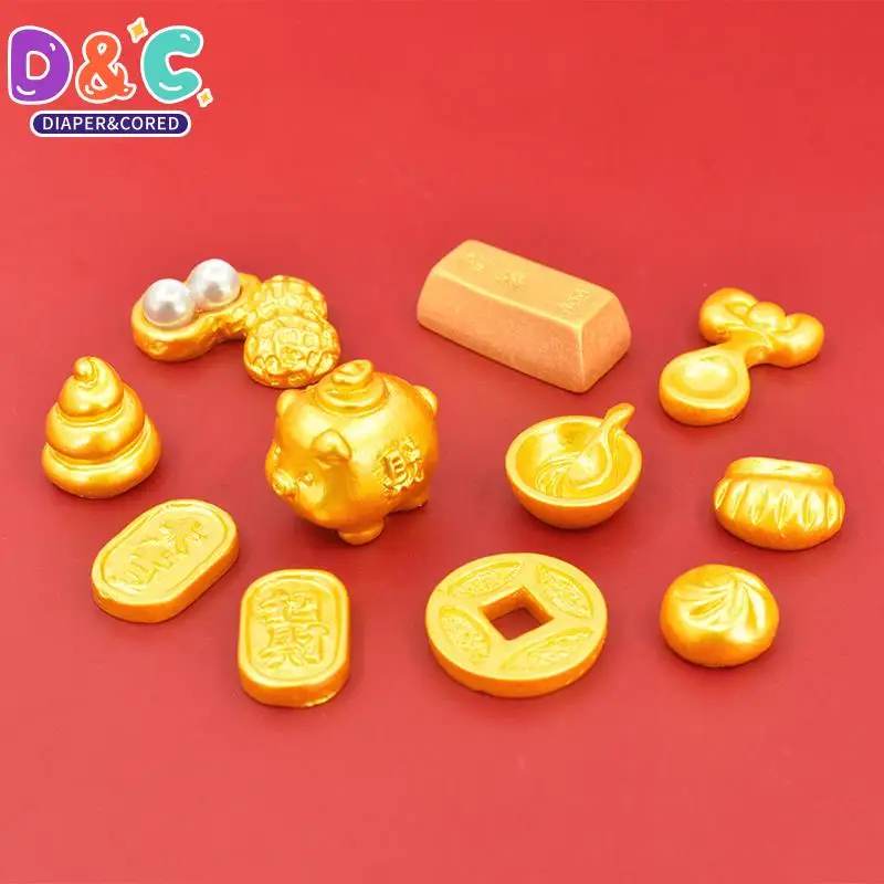 

Cute Simulated Mini Gold Bar Lucky Pig Figurine Ornament Micro Landscape Decoration Dollhouse Miniature Toy New Year Gifts