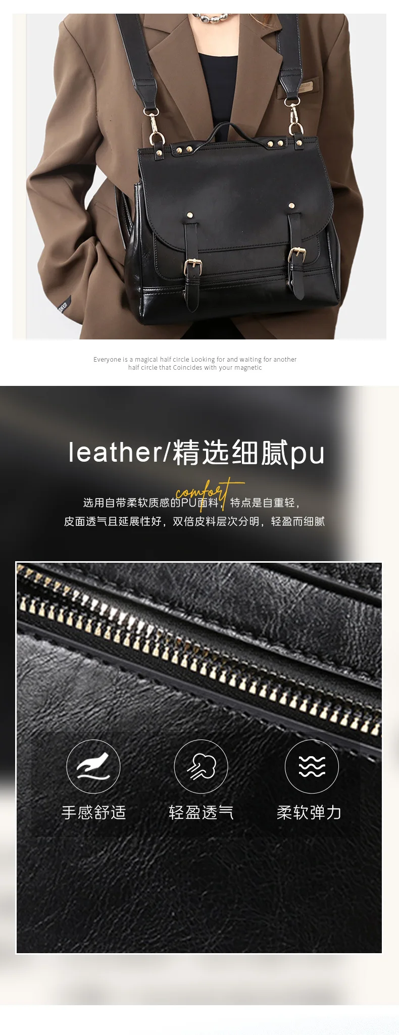 Retro British Style Metal Rivet Decoration Backpack For Women Fashionable And Casual Large Capacity Portable Hand-held Briefcase Retro British Style Metal Rivet Decoration Backpack For Women Fashionable And Casual Large Capacity Portable Hand-held Briefcase