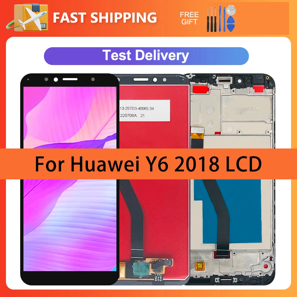 

5.7" LCD For Huawei Y6 2018 ATU-L11 LX3 L21 L22 LCD Display Touch Screen Digitizer Assembly With Frame For Y6 Prime 2018