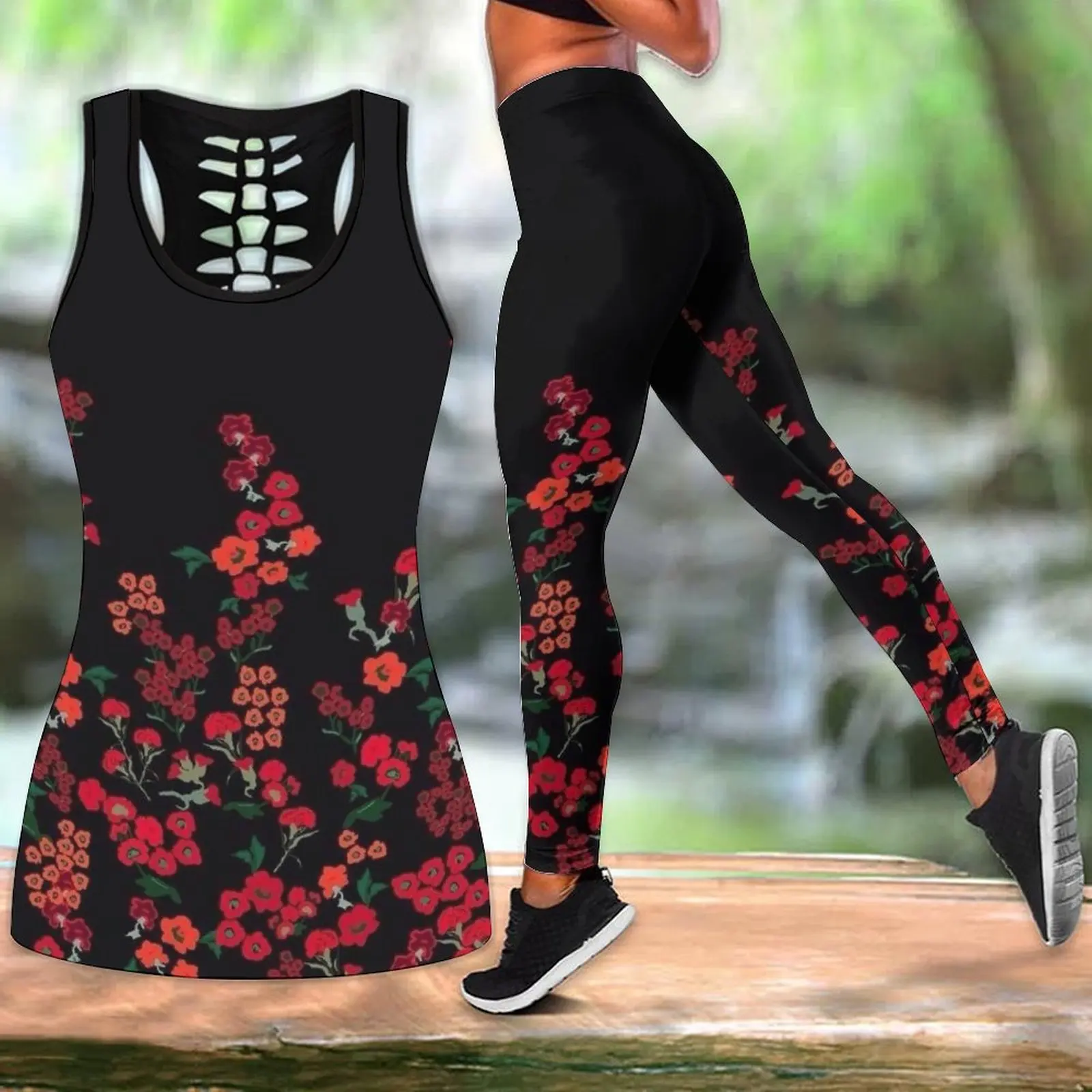 Summer Fashion Sport Yoga Suit Flowers Hollow Tank Top Legging Print Sportswear Yoga Set XS-8XL
Summer Fashion Sport Yoga Suit Flowers Hollow Tank Top Legging Print Sportswear Yoga Set XS-8XL
