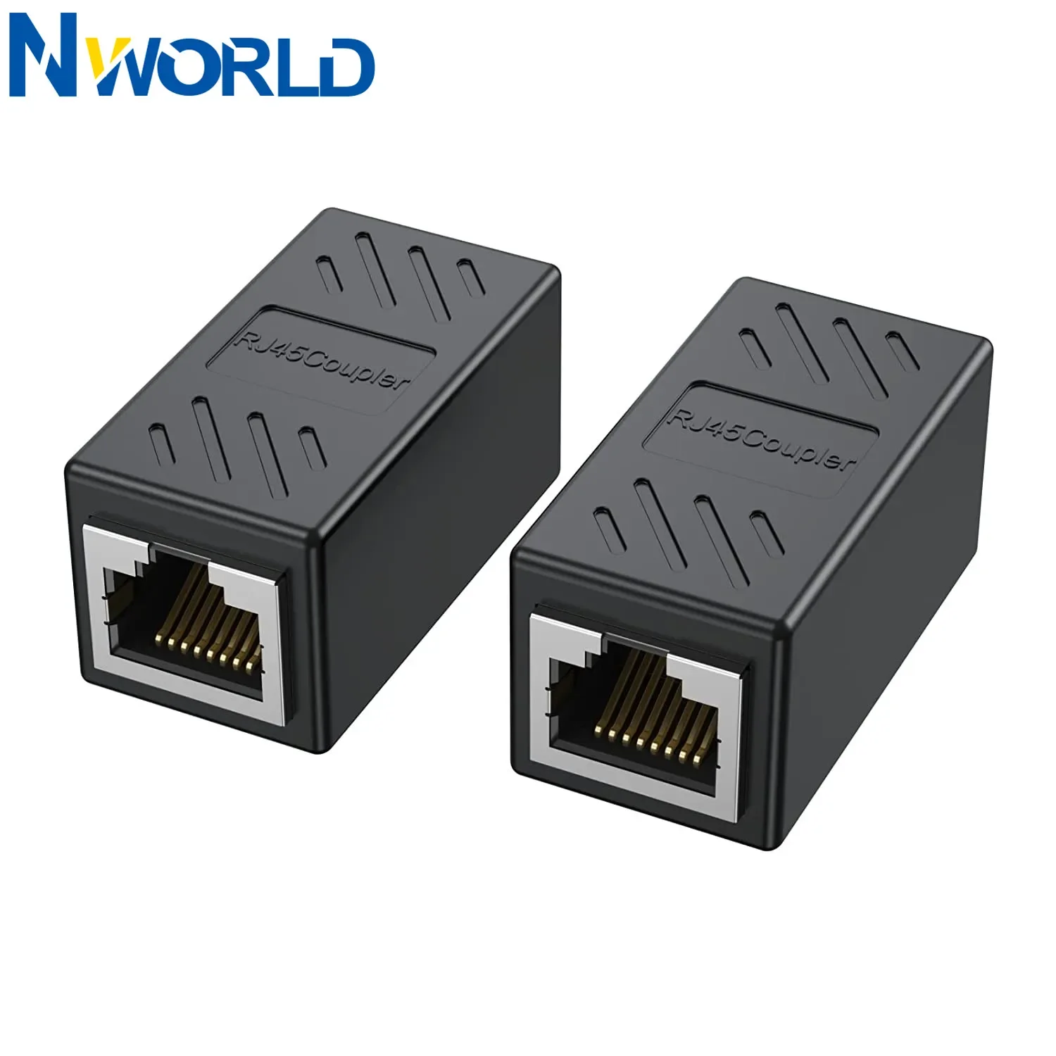 

1/2Pcs RJ45 Connector Coupler Ethernet Cable LAN Inline Cat7/Cat6/Cat5e Ethernet Cable Extender Adapter Female Coupler Black