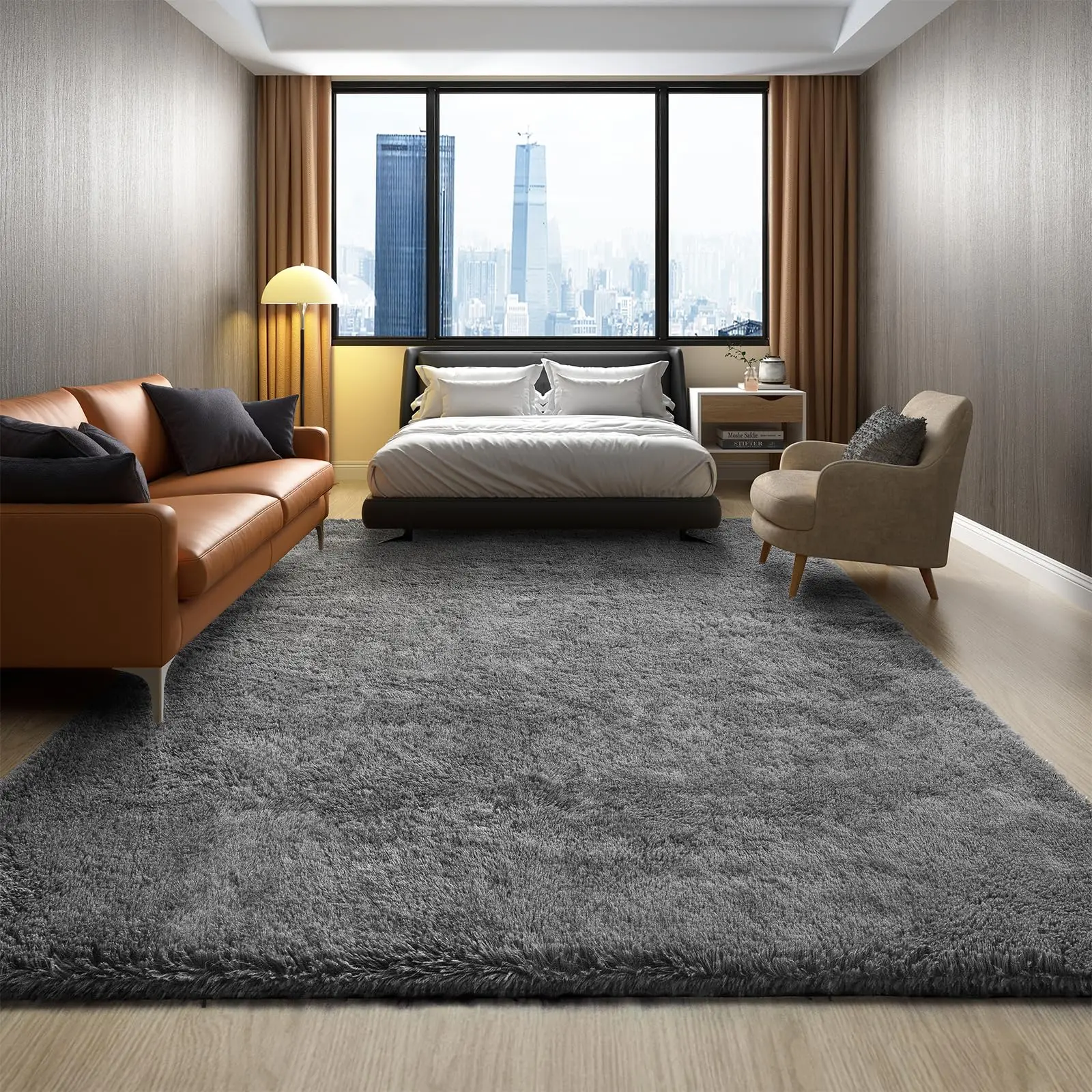 Fluffy Furry Carpet for Bedroom and Living Room, Shaggy Carpet, Soft and Plush, Furry Bedside Rug for Home Decor, Grey 4x5.3Feet
Fluffy Furry Carpet for Bedroom and Living Room, Shaggy Carpet, Soft and Plush, Furry Bedside Rug for Home Decor, Grey 4x5.3Feet