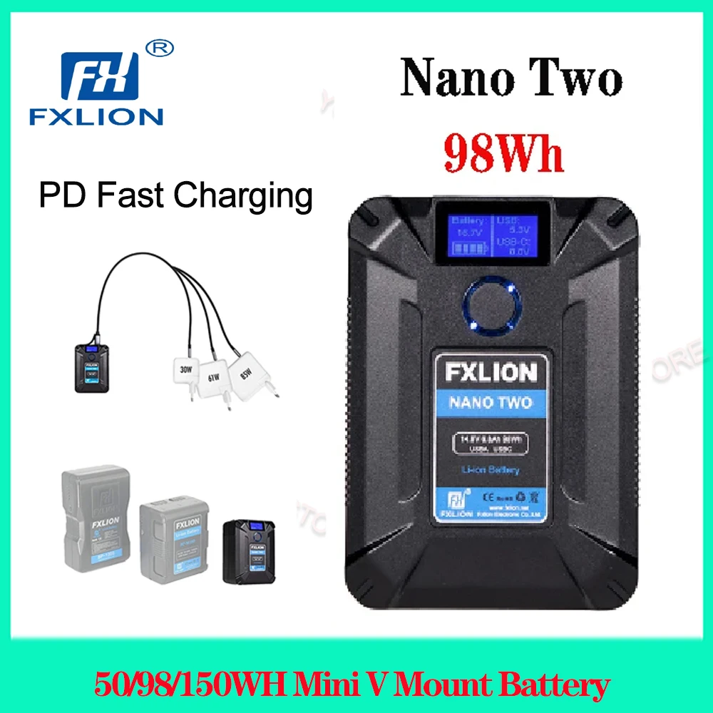 FXLION NANO One/Two/Three 50/98/150WH Mini V Mount Battery PD Fast Charging Power Bank NANO Tiny V Lock Rechargeable Battery
FXLION NANO One/Two/Three 50/98/150WH Mini V Mount Battery PD Fast Charging Power Bank NANO Tiny V Lock Rechargeable Battery