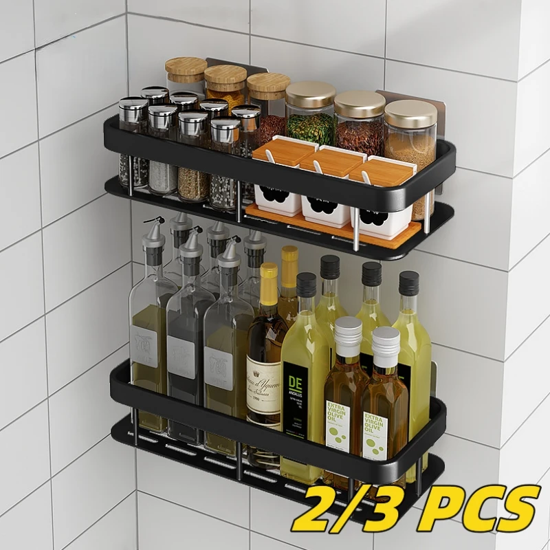 

Bathroom Shelves Bathroom Accessories Organizers Wall-mounted Storage Brackets Metal Shelves Without Punching Holes Shelves