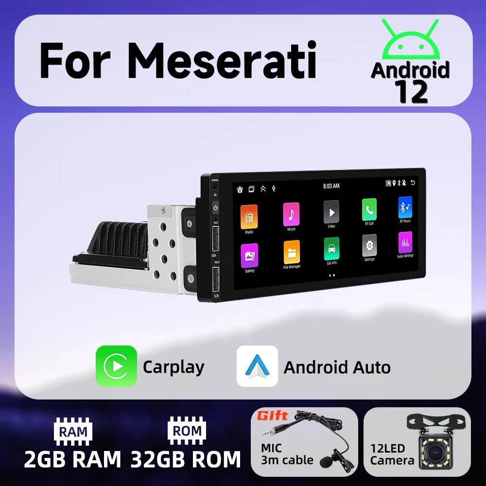 Android Car Multimedia for Maserati 6.9" Screen 1 Din Radio Stereo Head Unit Carplay Android Auto Autoradio GPS Navigation Wifi
Android Car Multimedia for Maserati 6.9" Screen 1 Din Radio Stereo Head Unit Carplay Android Auto Autoradio GPS Navigation Wifi