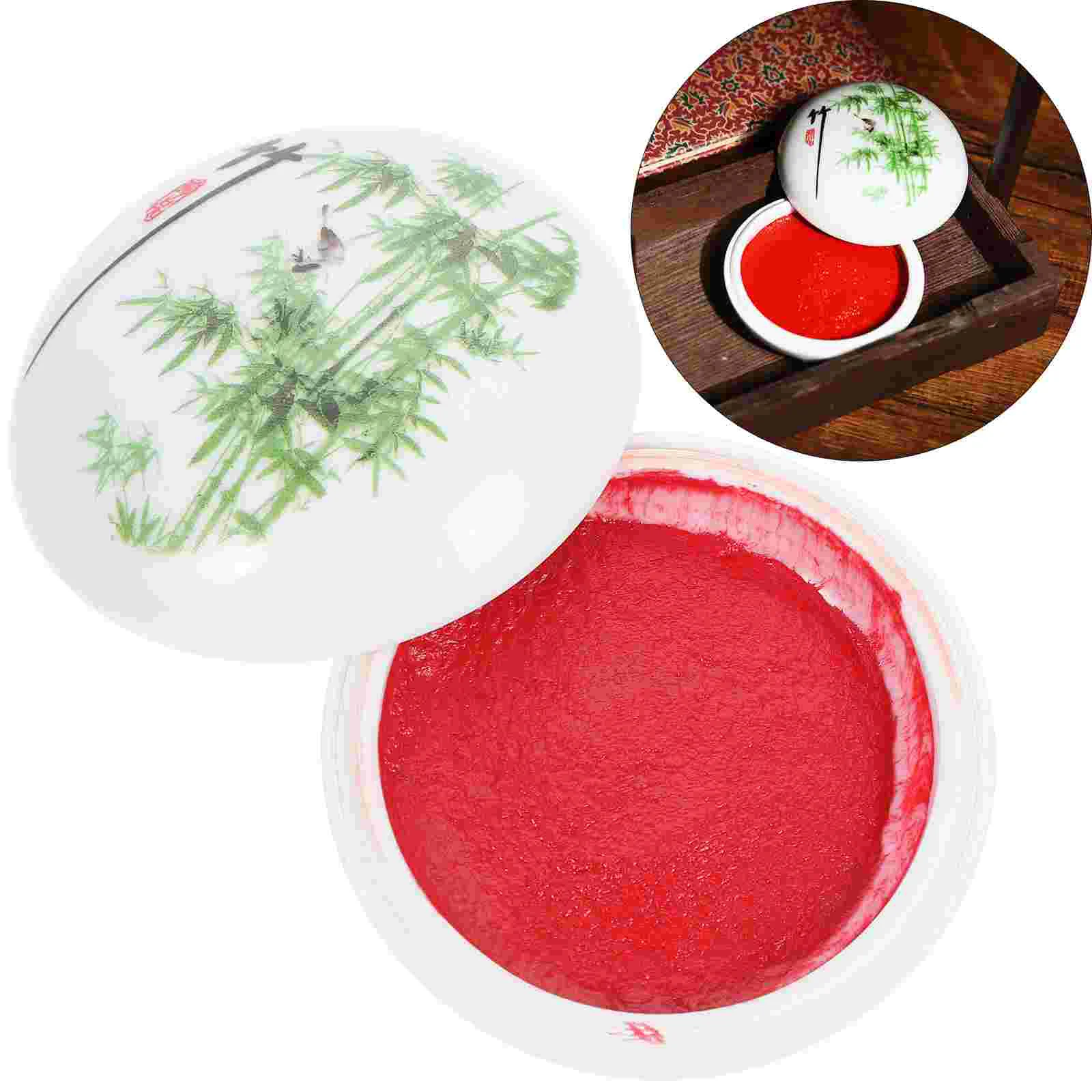 Ink Pad Red Inkpad Container Portable Seal Vintage Case Porcelain Paste Calligraphy Accessory Ceramics Delicate Office
Ink Pad Red Inkpad Container Portable Seal Vintage Case Porcelain Paste Calligraphy Accessory Ceramics Delicate Office