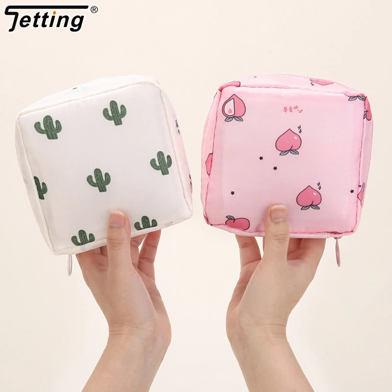 

Cute Sanitary Napkin Storage Bag Tampon Organizer Cartoon Mini Makeup Bags Girls Sanitary Napkin Organization Bag