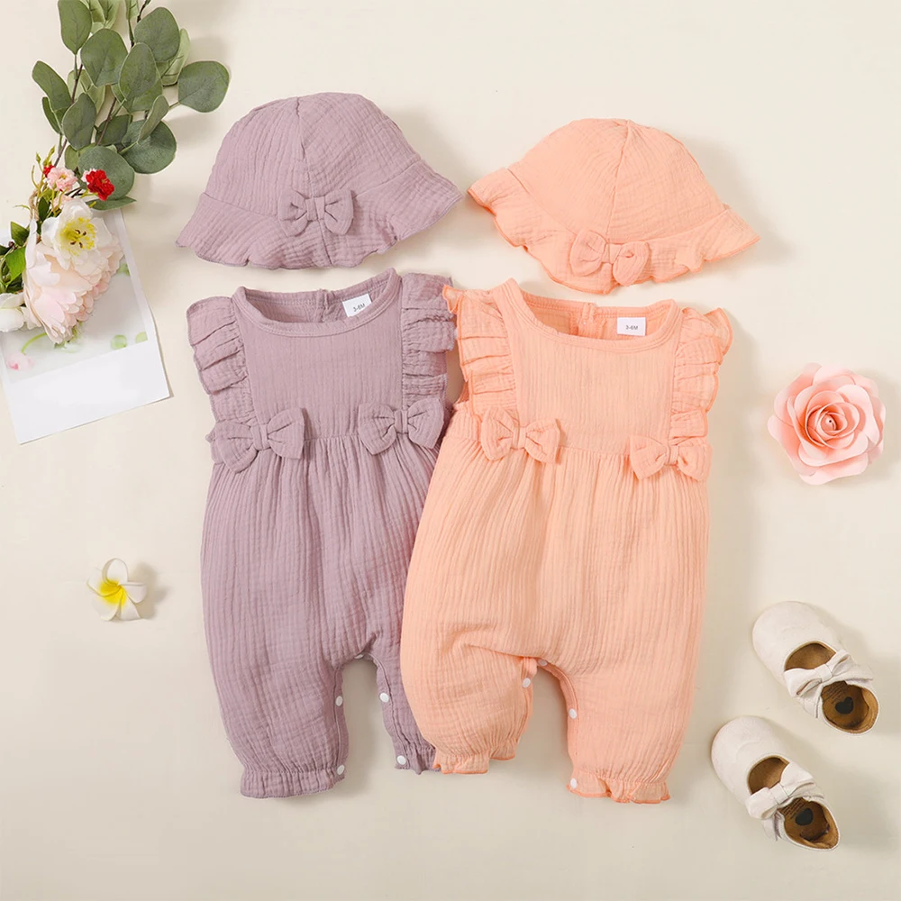 Cotton Sleeveless Romper Hat Set Cute Baby Girls Bodysuits Jumpsuit Summer Newborn Infant Outfit Toddler Fashion Costume
Cotton Sleeveless Romper Hat Set Cute Baby Girls Bodysuits Jumpsuit Summer Newborn Infant Outfit Toddler Fashion Costume