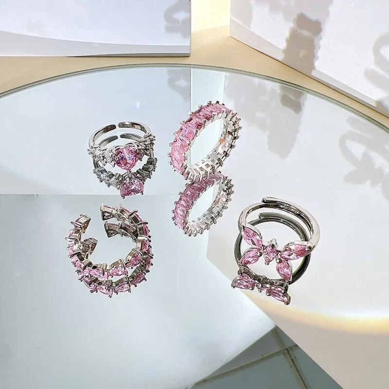 8Pcs/Set Y2K Pink Crystal Heart Ring Vintage Shiny Zircon Opal Love Open Ring for Women K-pop Punk Girl Party Jewelry Gifts 8 Mallzona Sab4a8fb7262d4179a59cb7395e3958b0N 8Pcs/Set Y2K Pink Crystal Heart Ring Vintage Shiny Zircon Opal Love Open Ring for Women K-pop Punk Girl Party Jewelry Gifts Mallzona