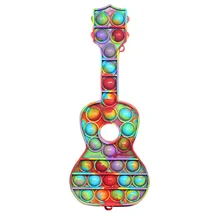 Guitar Push Bubble Fidget Toys Design Rainbow Silicone Anti-Anxiety Poppet Hand Game Sensory Tool Antistress for Children Gift
Guitar Push Bubble Fidget Toys Design Rainbow Silicone Anti-Anxiety Poppet Hand Game Sensory Tool Antistress for Children Gift