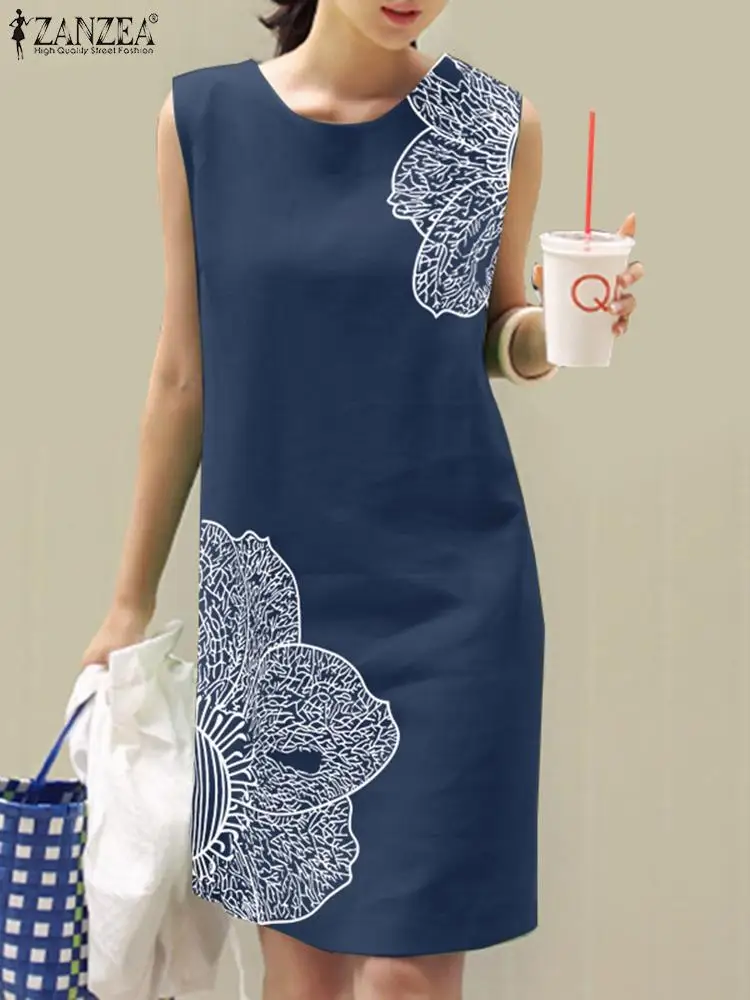 Vintage Women Beach Dress 2024 ZANZEA Summer Fashion Floral Printed Party Sundress Casual O Neck Sleeveless Knee-length Vestido
Vintage Women Beach Dress 2024 ZANZEA Summer Fashion Floral Printed Party Sundress Casual O Neck Sleeveless Knee-length Vestido