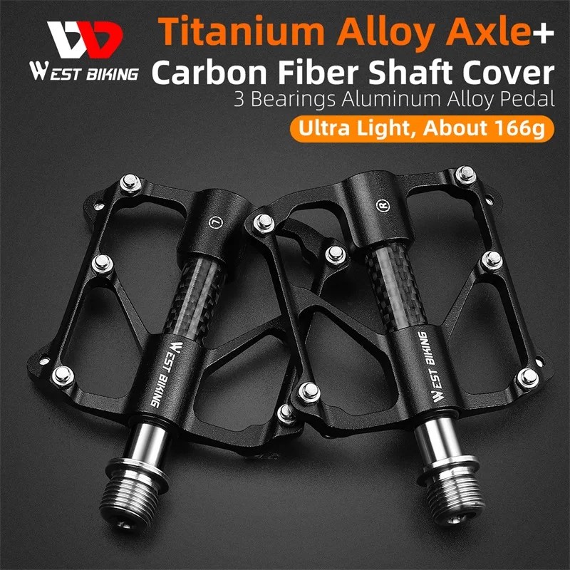 WEST BIKING Ultralight Bicycle Pedals 3 Bearing Titanium Alloy Axle MTB BMX Pedals Non-slip Carbon Fiber Tube Road Bike Pedals
WEST BIKING Ultralight Bicycle Pedals 3 Bearing Titanium Alloy Axle MTB BMX Pedals Non-slip Carbon Fiber Tube Road Bike Pedals