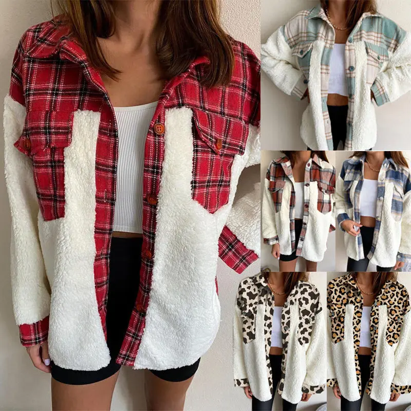 Women Basic Jackets Autumn Women's Overcoat C Leopard Print Grid Causal Outwear Coat Female Coat Casaco Feminino Ladies Jacke
Women Basic Jackets Autumn Women's Overcoat C Leopard Print Grid Causal Outwear Coat Female Coat Casaco Feminino Ladies Jacke