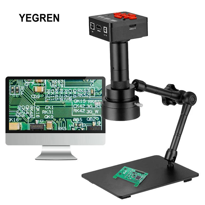 1000X HD Industrial Microscope 16MP USB HDMI-Compatible Camera Digital Microscope with LED Ring Light Metal Stand for PCB Repair
1000X HD Industrial Microscope 16MP USB HDMI-Compatible Camera Digital Microscope with LED Ring Light Metal Stand for PCB Repair