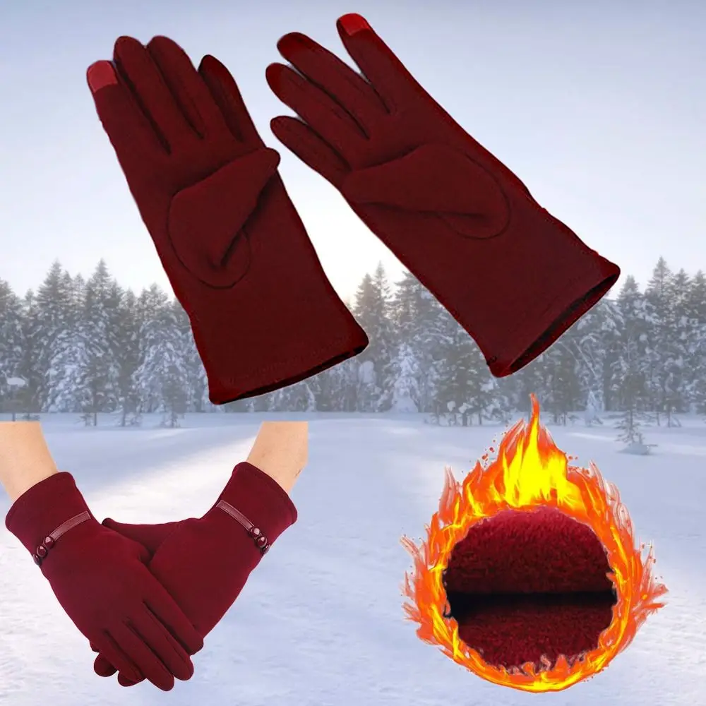 

Новые модные плотные бархатные лыжные перчатки, зимние теплые варежки для вождения, перчатки для сенсорного экрана