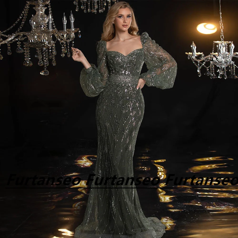 Изысканное платье-Русалка для выпускного вечера с пышными длинными рукавами и вырезом сердечком кружевная застежка-молния сзади женское сексуальное платье со шлейфом для вечеринки Дубай
Изысканное платье-Русалка для выпускного вечера с пышными длинными рукавами и вырезом сердечком кружевная застежка-молния сзади женское сексуальное платье со шлейфом для вечеринки Дубай