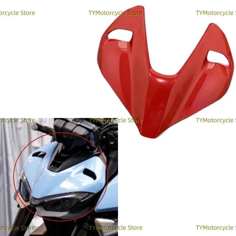 

Bright red Front Fairing Front Air Intake Cover Headlight Front Cover Guard Fit For Ducati Streetfighter V4 V4S V4SP 2020-2023