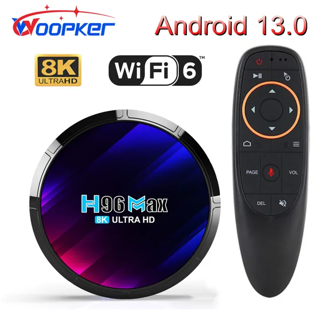 Woopker-Décodeur TV Android 13, H96 MAX RK3528, Rockchip 3528, Façades Core, Lecteur multimédia 8K, Wifi6, BTpig, 4 Go, 64 Go, Google Voice 1