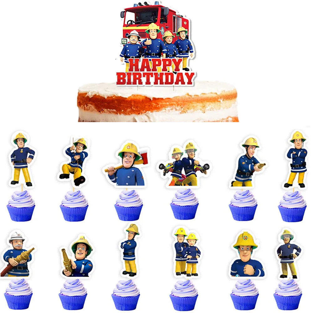 24pcs Fireman Sam Cupcake Topper Fire Truck Dessert Cake Topper Firefighter Topper Baby Shower Boy Happy Birthday Party Decors
24pcs Fireman Sam Cupcake Topper Fire Truck Dessert Cake Topper Firefighter Topper Baby Shower Boy Happy Birthday Party Decors