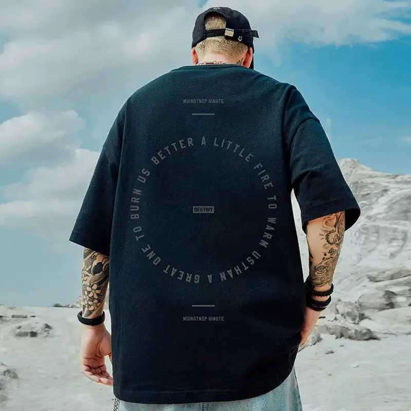 High street trendy brand loose T-shirt fat man short-sleeved men's quarter-sleeved national fashion hip-hop men's summer wear
High street trendy brand loose T-shirt fat man short-sleeved men's quarter-sleeved national fashion hip-hop men's summer wear