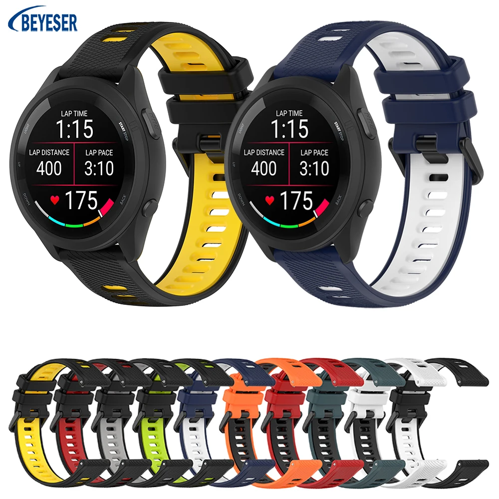 22mm Silicone WatchBand For Garmin Forerunner 265 Smart Watch Adjustable Two-Color Sport Bracelet Strap Wristband Accessories
22mm Silicone WatchBand For Garmin Forerunner 265 Smart Watch Adjustable Two-Color Sport Bracelet Strap Wristband Accessories