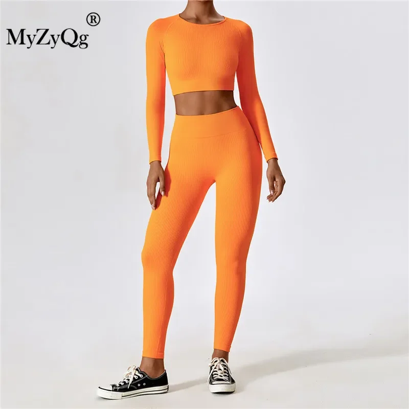 

MyZyQg Women Running Seamless Sports Set Yoga Two-piece Suit Pilate Jogging T-shirts Leggings Gym Fitness Workout Tops Pants