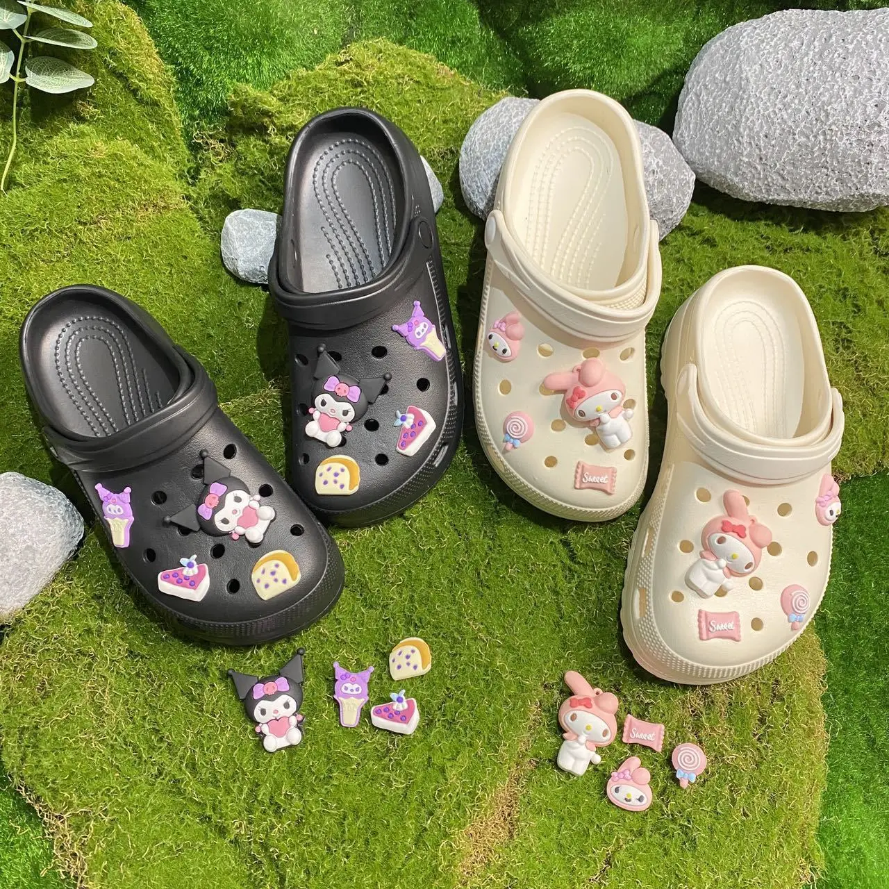 Sanrio cartoon accessories, cute shoe buckles, new perforated shoe DIY decorative accessories 
Sanrio cartoon accessories, cute shoe buckles, new perforated shoe DIY decorative accessories